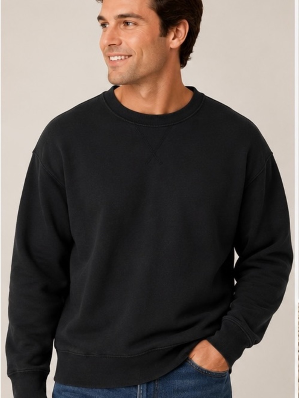 Banana Republic Black Crewneck Sweatshirt Men’s Large Classic Pullover